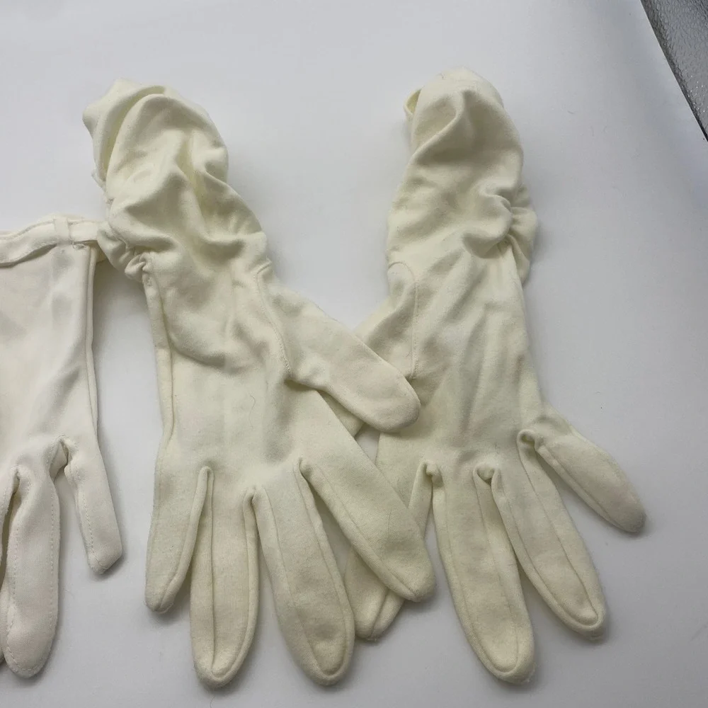 Vintage White Dress Gloves‎ Lot of 2 Pairs Formal Costume Party Short Stretch